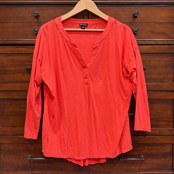 new directions Tops - New Directions Women XL Coral Long Sleeve V-Neck Top Cotton Rayon Casual Knit